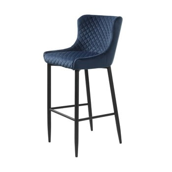 Scaun bar tapițat unique furniture ottowa, albastru închis