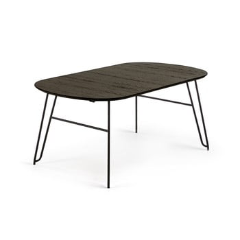 Masă la forma norfort, lungime 140/220 cm, negru