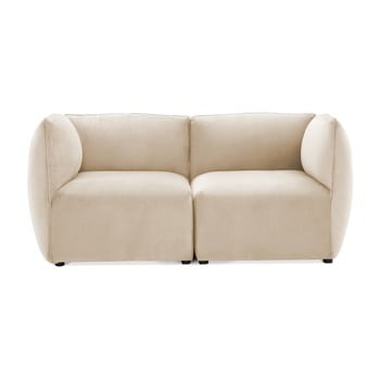 Canapea modulară cu 2 locuri vivonita velvet cube, gri - crem