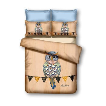 Lenjerie de pat din microfibră decoking owls autumnstory, 135 x 200 cm