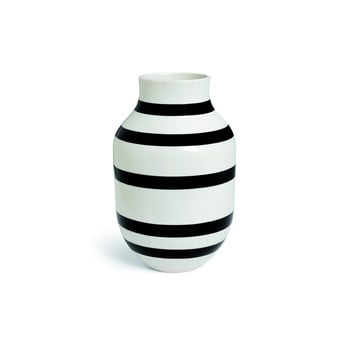 Vază din gresie ceramică Kähler Design Omaggio, înălțime 30,5 cm, negru - alb imagine