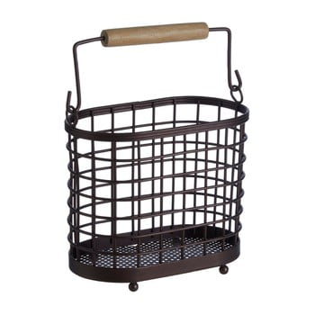 Suport metalic cu mânere din lemn pentru ustensilele de bucătărie premier housewares