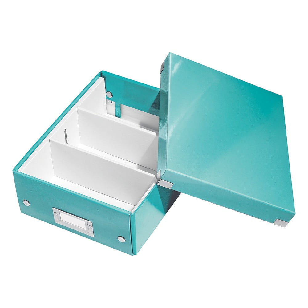 Tyrkysově modrý box s organizérem Leitz Office, délka 28 cm
