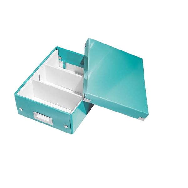 Tyrkysově modrý box s organizérem Leitz Office, délka 28 cm