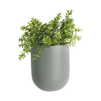 Ghiveci suspendat din ceramică pt living oval, verde mat