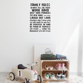 Autocolant de perete really nice things family rules, 60 x 40 cm