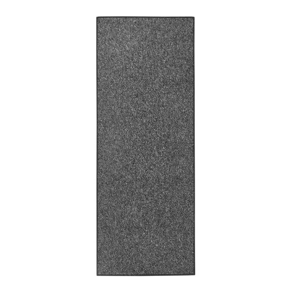 Antracitově černý běhoun BT Carpet, 80 x 300 cm