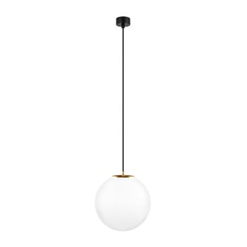 Lustră cu cablul negru și detalii galbene sotto luce tsuri, ∅ 30 cm, alb