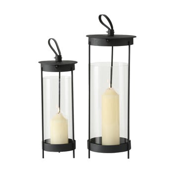 Set 2 felinare din sticlă boltze tubo, negru