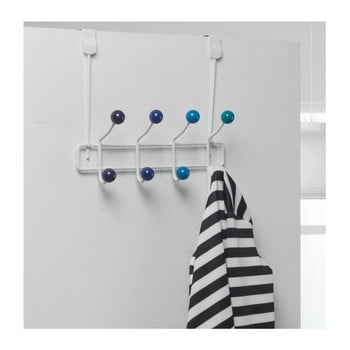 Cuier cu 8 cârlige compactor colorful, albastru