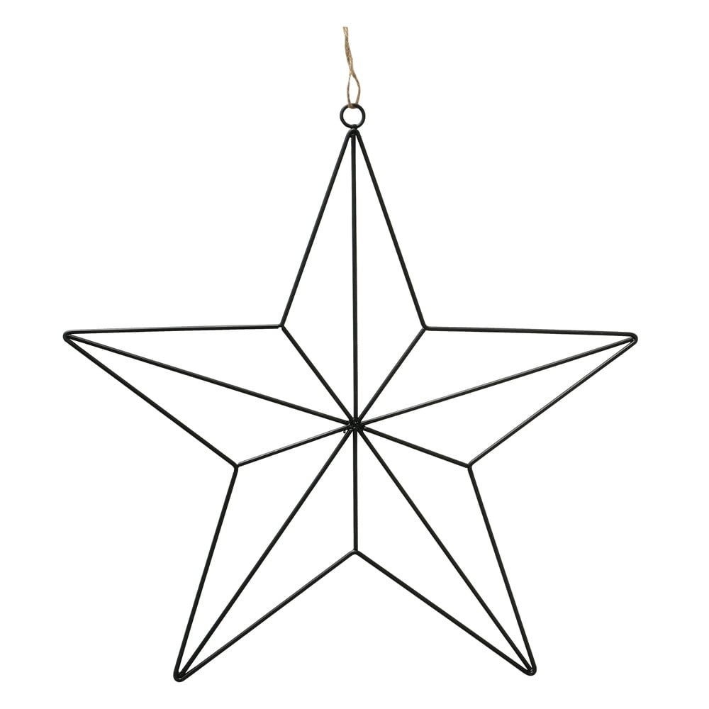 Černá železná vánoční dekorace ve tvaru hvězdy Boltze, délka 38 cm