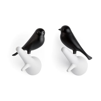 Set 2 cuiere de perete qualy&co sparrow, negru - alb