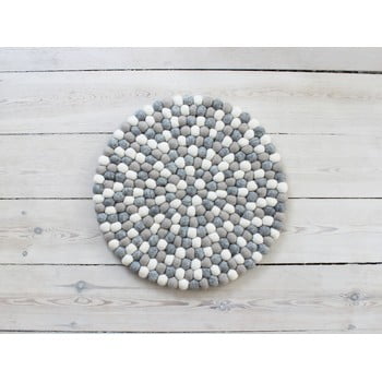 Pernă pentru scaun cu bile din lână wooldot ball chair pad, ⌀ 39 cm, alb - gri deschis