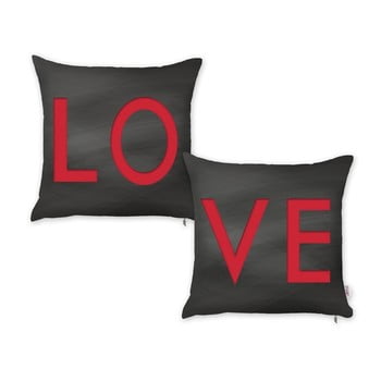 Set 2 fețe de pernă apolena lo-ve, 43 x 43 cm, negru