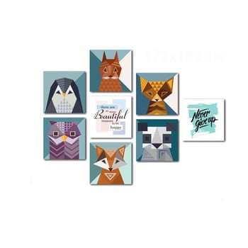 Set tablouri din sticlă insigne animals