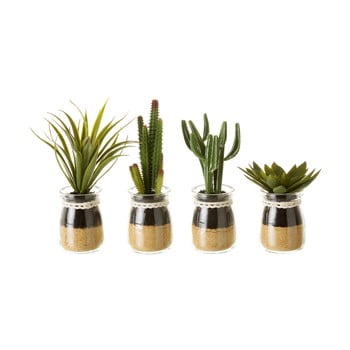 Set 4 flori decorative în ghiveci unimasa artificial