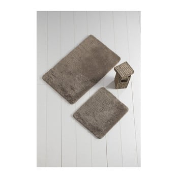 Set 2 covoare de baie colors of square, gri - bej