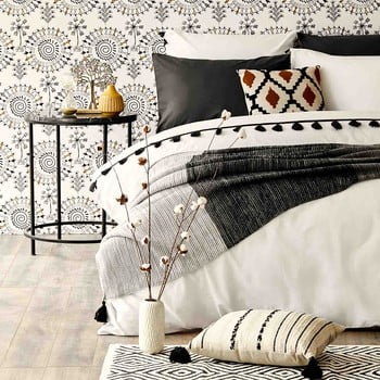 Set lenjerie de pat Bella Maison Tanora, 160 x 220 cm, alb-negru