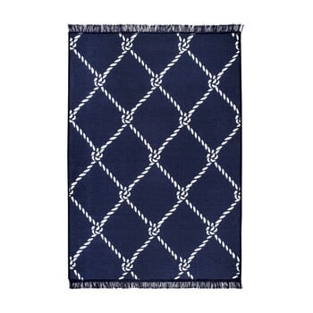 Covor reversibil rope, 120 x 180 cm, alb-albastru