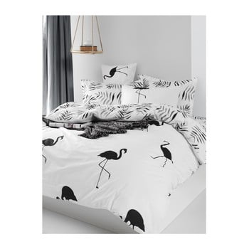 Lenjerie de pat cu cearșaf din bumbac ranforce, pentru pat dublu mijolnir hope black, 200 x 220 cm