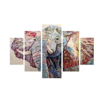 Tablou din 5 piese elephant