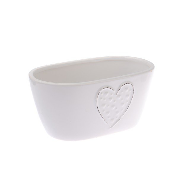 Bílý keramický květináč Dakls