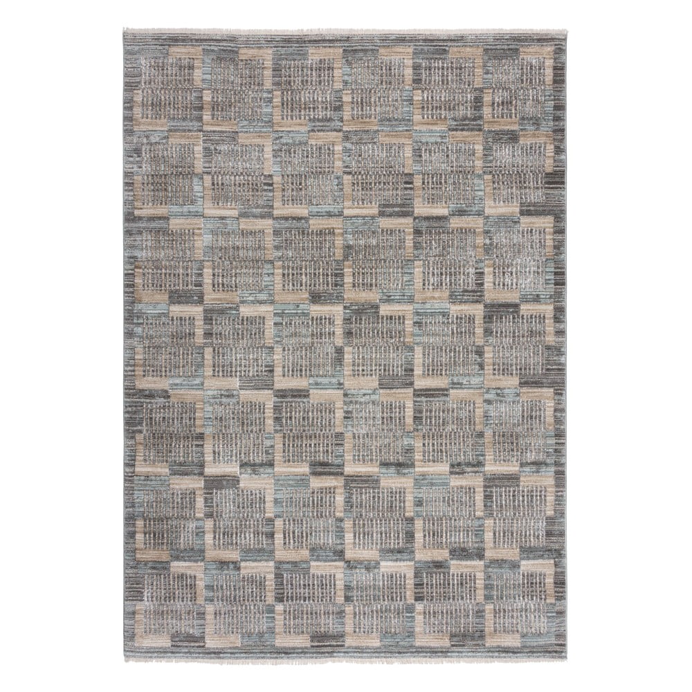 Šedo-béžový koberec 80x155 cm Evelyn Blocks – Flair Rugs