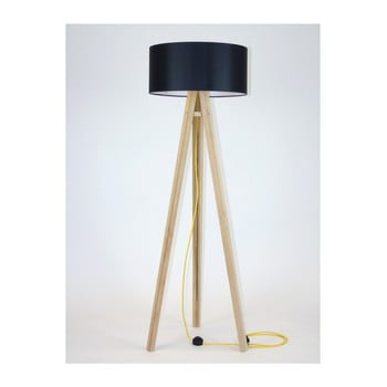 Lampadar cu abajur negru și cablu galben ragaba wanda