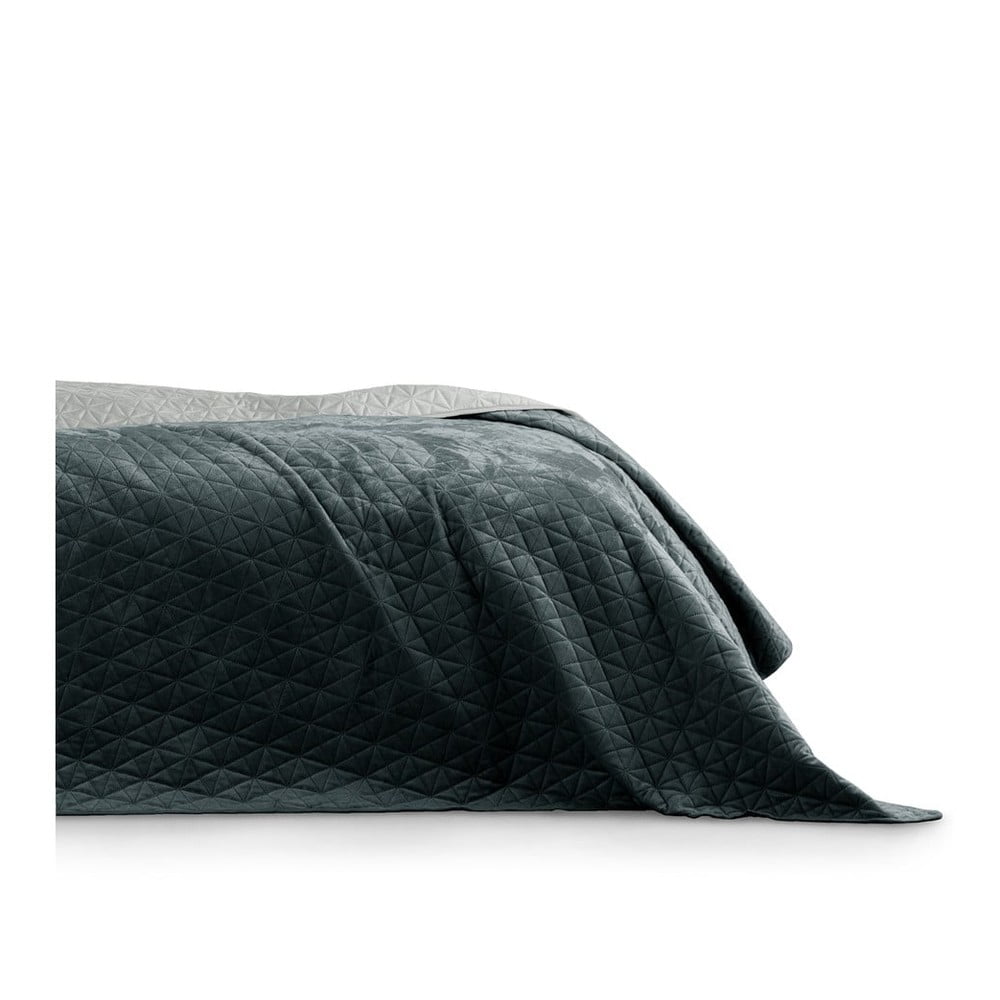 Tmavě šedý přehoz přes postel AmeliaHome Laila Graphite, 260 x 240 cm