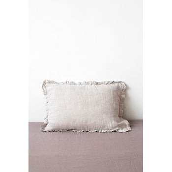 Față de pernă din in cu tiv plisat linen tales, 50 x 60 cm, natural