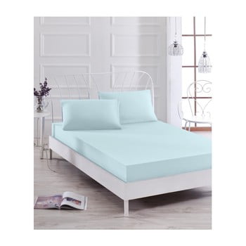 Set cearșaf elastic și față de pernă basso azul, 100 x 200 cm
