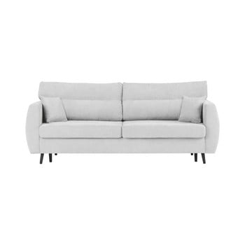 Canapea extensibilă cu 3 locuri și spațiu pentru depozitare Cosmopolitan design Brisbane, 231 x 98 x 95 cm, argintiu