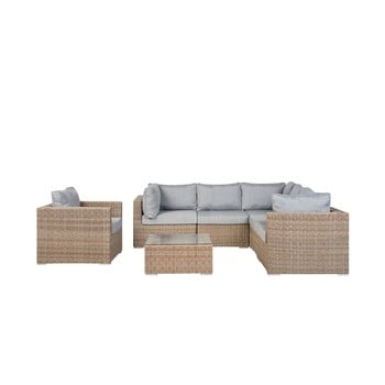 Set mobilier de grădină din ratan artificial monobeli palermo, maro