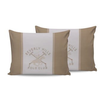 Set 2 fețe de pernă din bumbac polo club beige, 50 x 70 cm