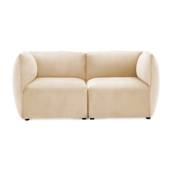 Canapea modulară cu 2 locuri vivonita velvet cube, bej nisipiu