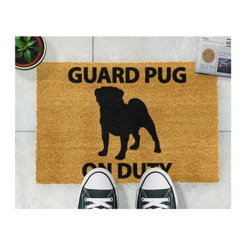 Covoraș intrare din fibre de cocos artsy doormats guard pug, 40 x 60 cm