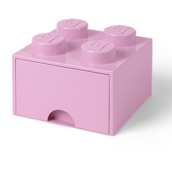 Cutie pătrată pentru depozitare lego®, roz deschis