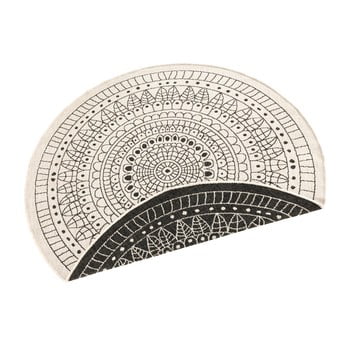 Covor reversibil bougari porto, Ø 200 cm, negru - crem