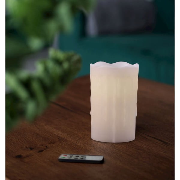 LED svíčka s dálkovým ovládáním DecoKing Drip, výška 12,5 cm