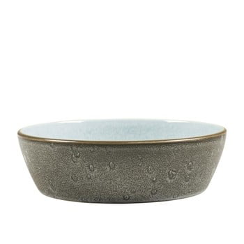 Bol din ceramică și glazură interioară albastru deschis bitz mensa, diametru 18 cm, gri