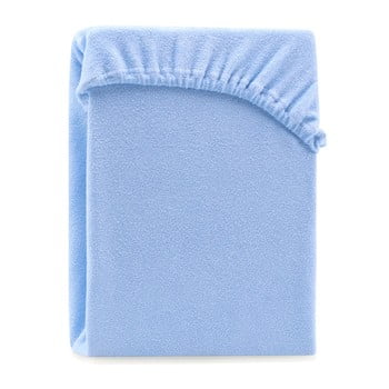 Cearșaf elastic pentru pat dublu ameliahome ruby light blue, 220-240 x 220 cm, albastru deschis