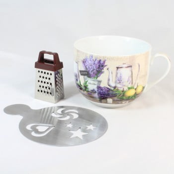 Cană din ceramică cu răzătoare și suport dakls violet, 420 ml