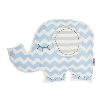 Pernă din amestec de bumbac pentru copii apolena pillow toy elephant, 34 x 24 cm, albastru
