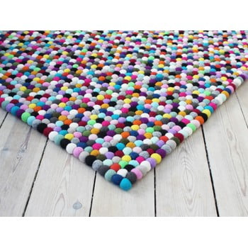 Covor cu bile din lână wooldot ball rugs multi pang, 100 x 150 cm