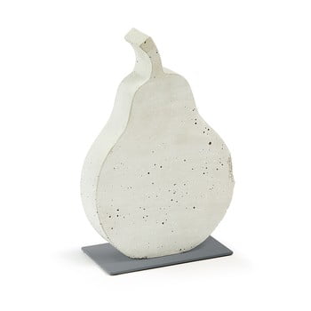 Decorațiune din ciment la forma sens pear, 20 x 30 cm, alb