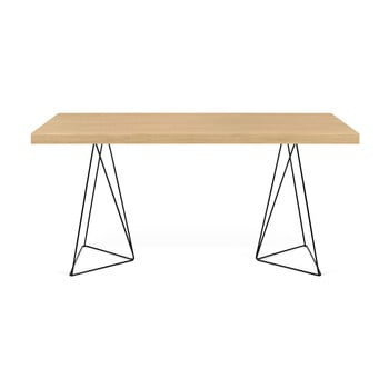 Masă maro deschis temahome trestles, cu picioare negre, 180 cm