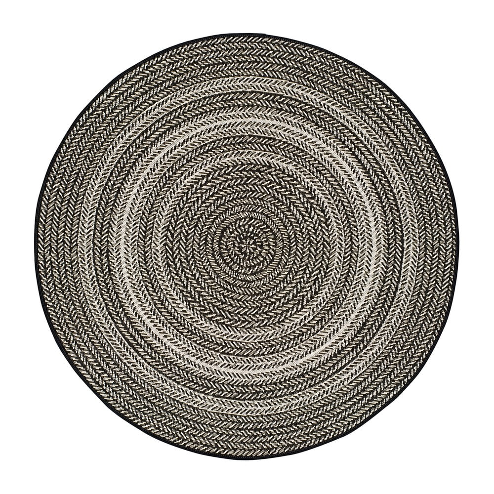 Černý venkovní koberec Universal Silvana Rutto, ⌀ 120 cm