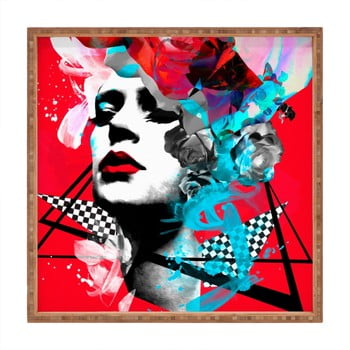 Tavă decorativă din lemn woman, 40 x 40 cm