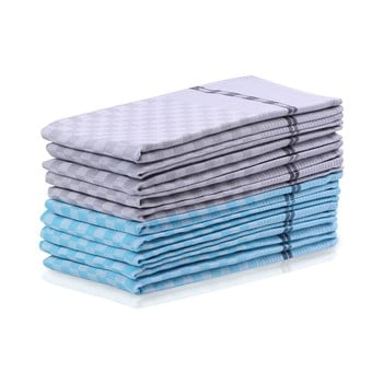 Set 10 prosoape de bucătărie din bumbac decoking louie, 50 x 70 cm, albastru și gri
