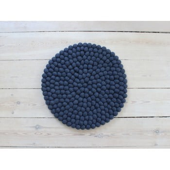Pernă pentru scaun, cu bile din lână wooldot ball chair pad, ⌀ 39 cm, albastru închis